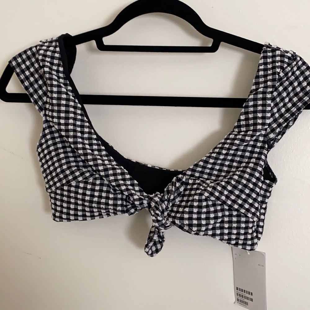 NWT Gingham/Checkered Bikini Top